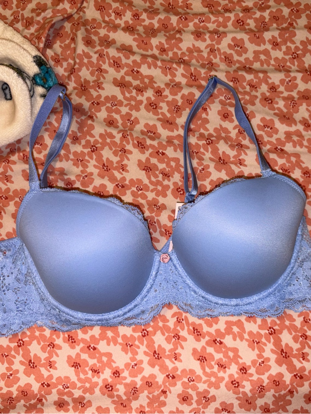 Victoria's Secret Periwinkle Lace-Back T-Shirt Bra
